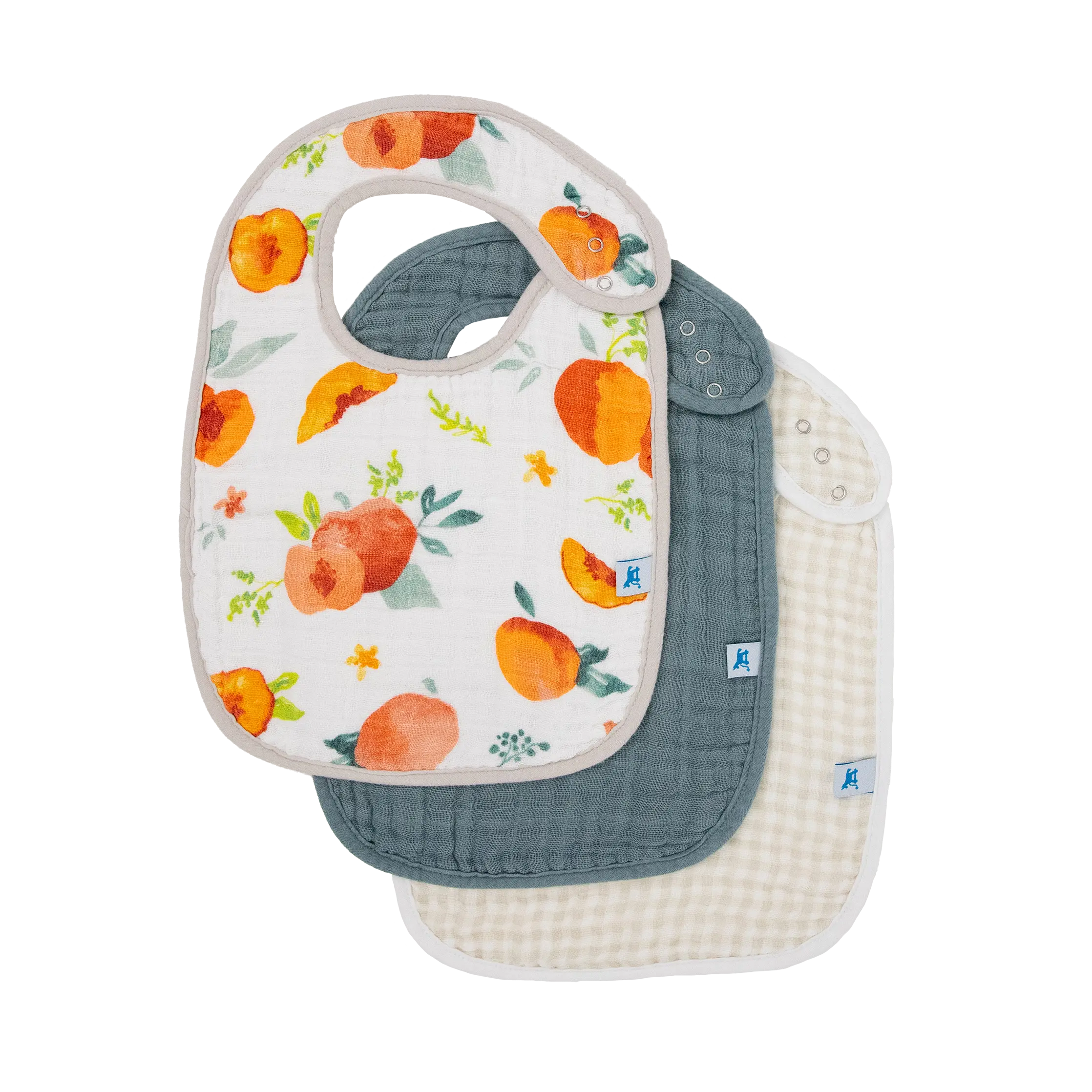 Cotton Muslin Classic Bib 3 Pack - Georgia Peach