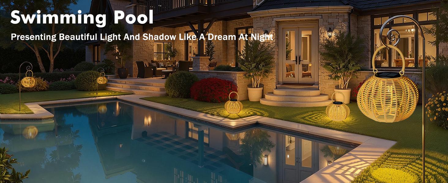 Solar Garden Light, 2 Pack Solar Handmade Woven Rattan Pumpkin-shaped Lantern, Outdoor Solar Garden Light, Waterproof Solar Light, Suitable for Patios, Yards, Porches, Pathways, Decorative Lighting