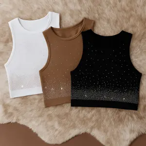 Wiley Rhinestone Embellished Crop Seamless Tee