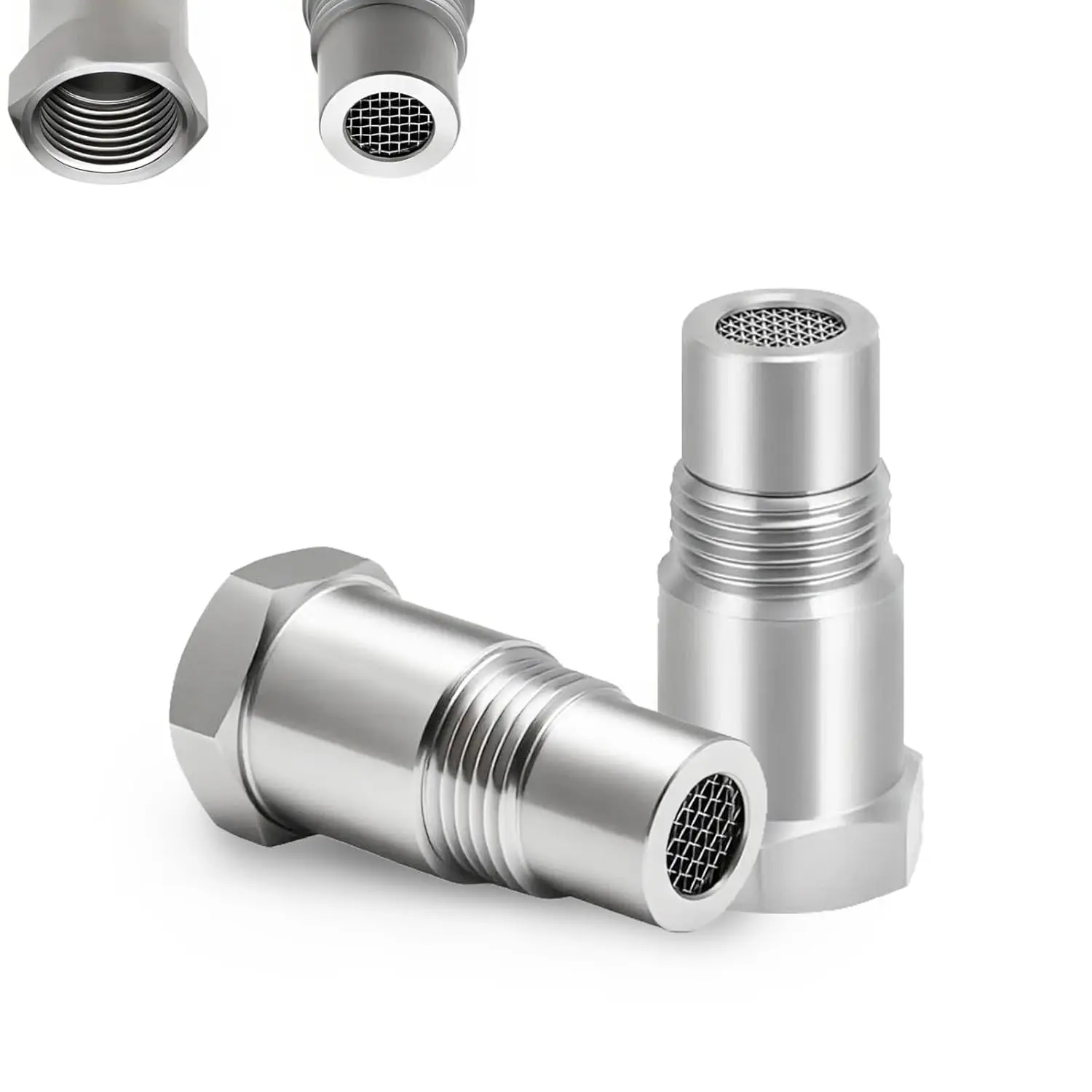 2PCS M18x1.5 Sensor Filter Adapter New Stainless Steel Extension Pipe Fitting - Car Repair Tools, Automotive Tools