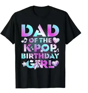 Dad of K‑Pop Birthday T‑Shirt — Funny family party graphic tee for men, ultra‑soft breathable cotton shirt, casual summer outfit for K‑Pop fans, “Dad life” celebration tee, viral TikTok fashion gift