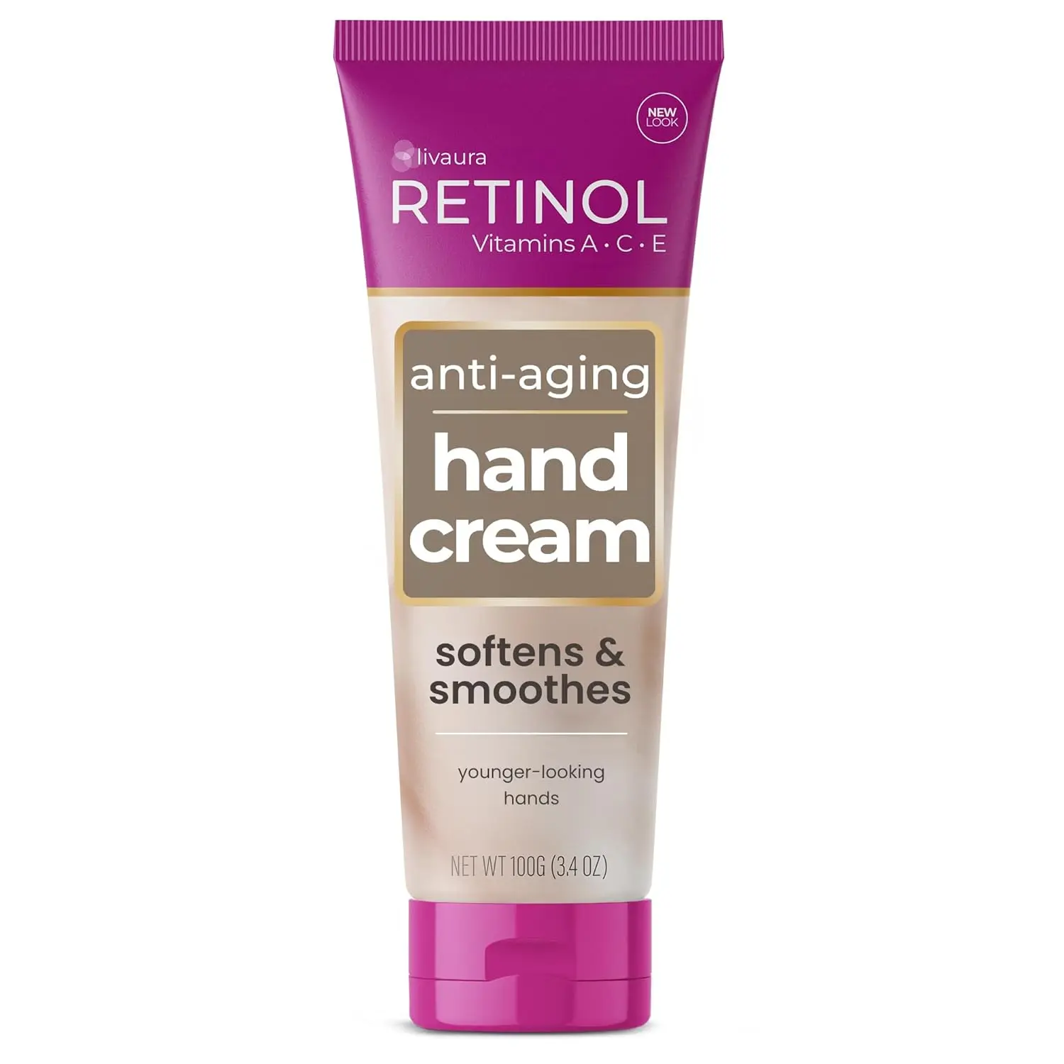 Livaura Retinol Anti-Aging Hand Cream for Younger Looking Hands Vitamin A Cucumber Scent 3.4 oz Moisturizing & Hydrating Formula