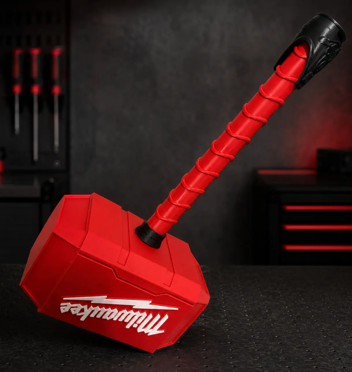 3d Printed Thor Hammer with Display Rock