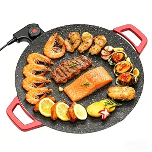 KITCHEN 1500W Portable Electric Korean BBQ Grill Indoor Smokeless Non-stick Grill Pan Adjustable Temperature Control Universal Fry Griddle for Home Cooking#tiktokshopstockup