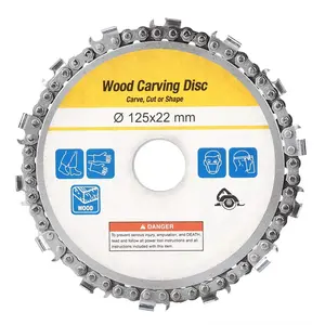 1/2 PCS Wood Carving Disc, 14 Teeth Cutting 125 x 22 mm Slotted Circular Saw Piece Woodworking Finishing Saws for Handy Saw/Carved Wood