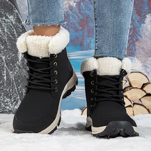 Women's Classic Warm Fur Lined Winter Snow Boots Waterproof Ankle Booties for Outdoor Comfortable Shoes Fur Lined Warm Boots Waterproo fur boot zapatos coquette ice Girl Footwear Stylish
