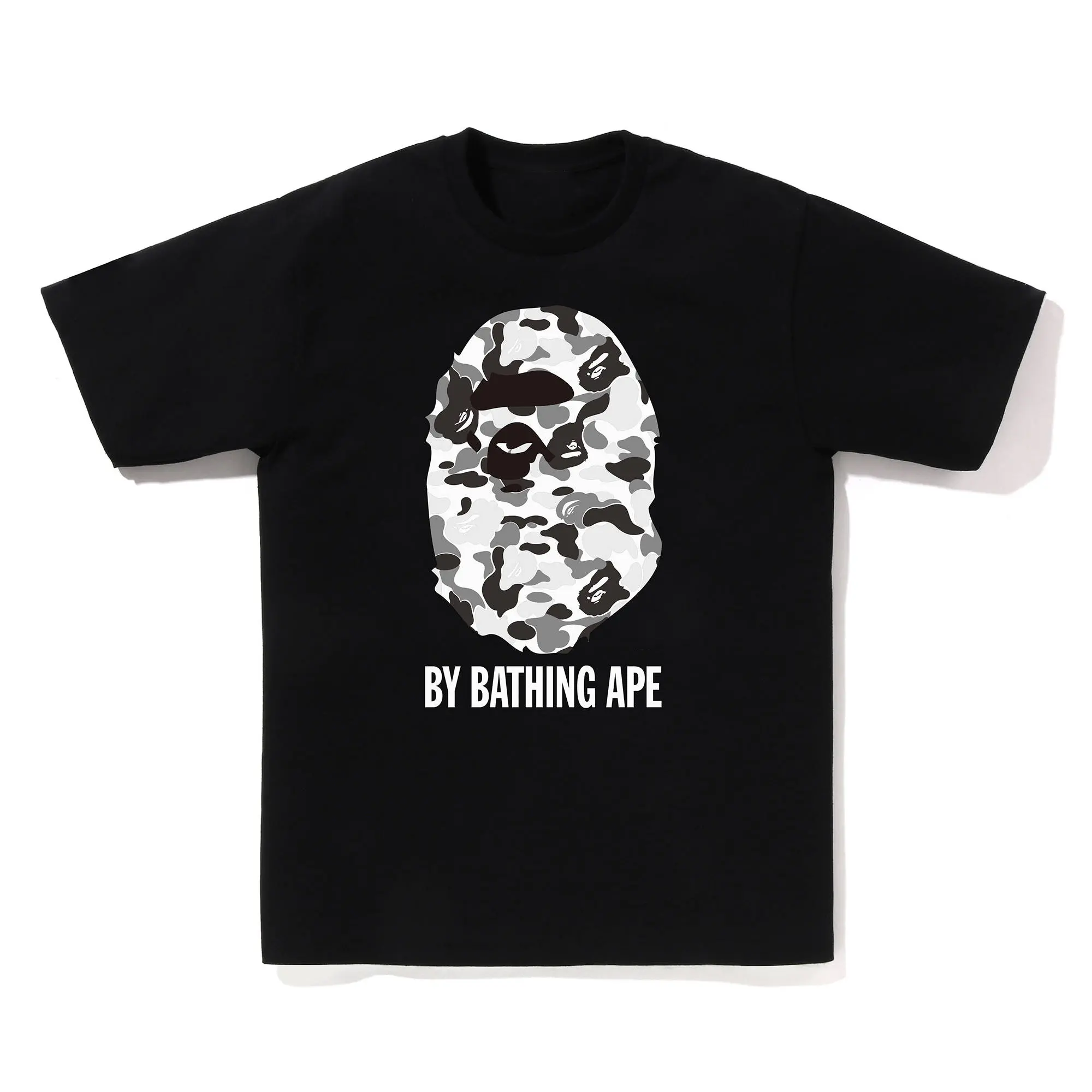 Unisex Black Streetwear T-Shirt White Camouflage Ape Graphic Print Summer Shirt