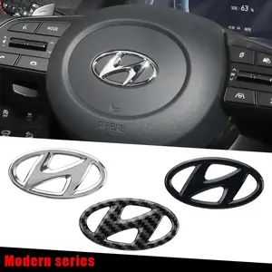 Modern Tucson Sonata I30 Abs Material Car Steering Wheel Center Decoration, Corrosion Resistant Chrome Design, High Temperature Resistance