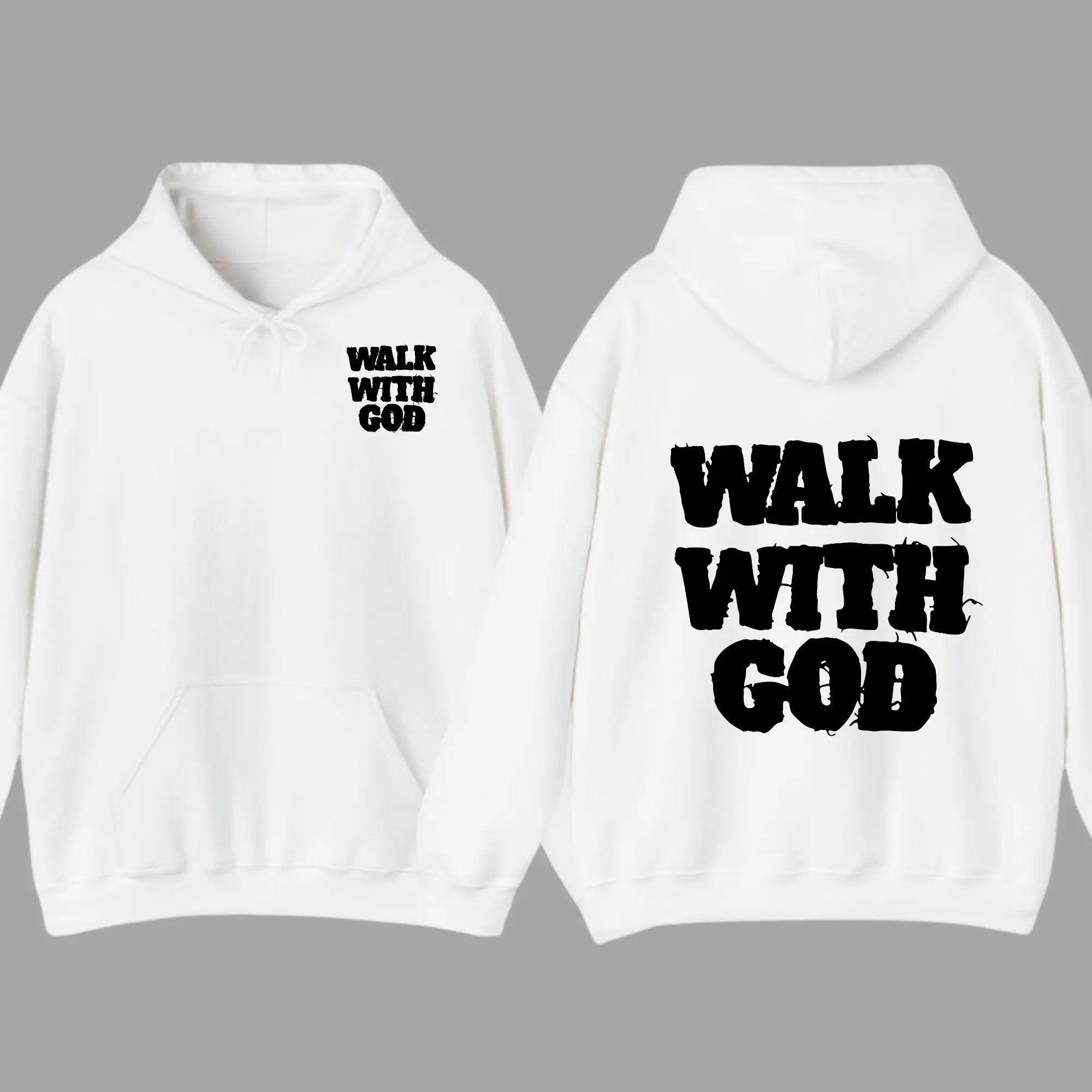 Walk With God Hoodie or T-shirt, Christian Streetwear Aesthetic, Faith Apparel, Casual Trendy Top for Men & Women