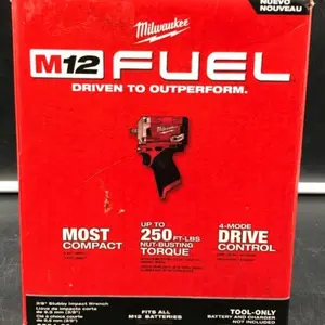 Milwaukee 2554-20 M12. Stubby Impact Wrench - Bare Tool