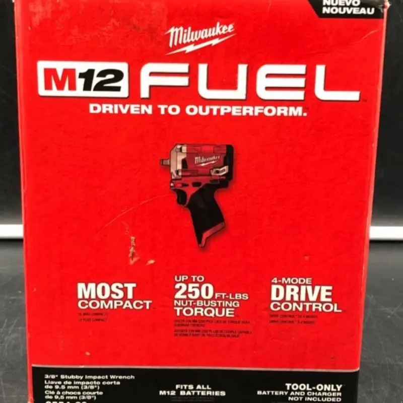 Milwaukee 2554-20 M12. Stubby Impact Wrench - Bare Tool