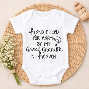 Premium Cotton Baby Bodysuit Hand Picked By Great Grandpa Print 100% Pure Cotton Non-Irritating Snap Closure Breathable Stretchy Perfect For Gifting & Everyday