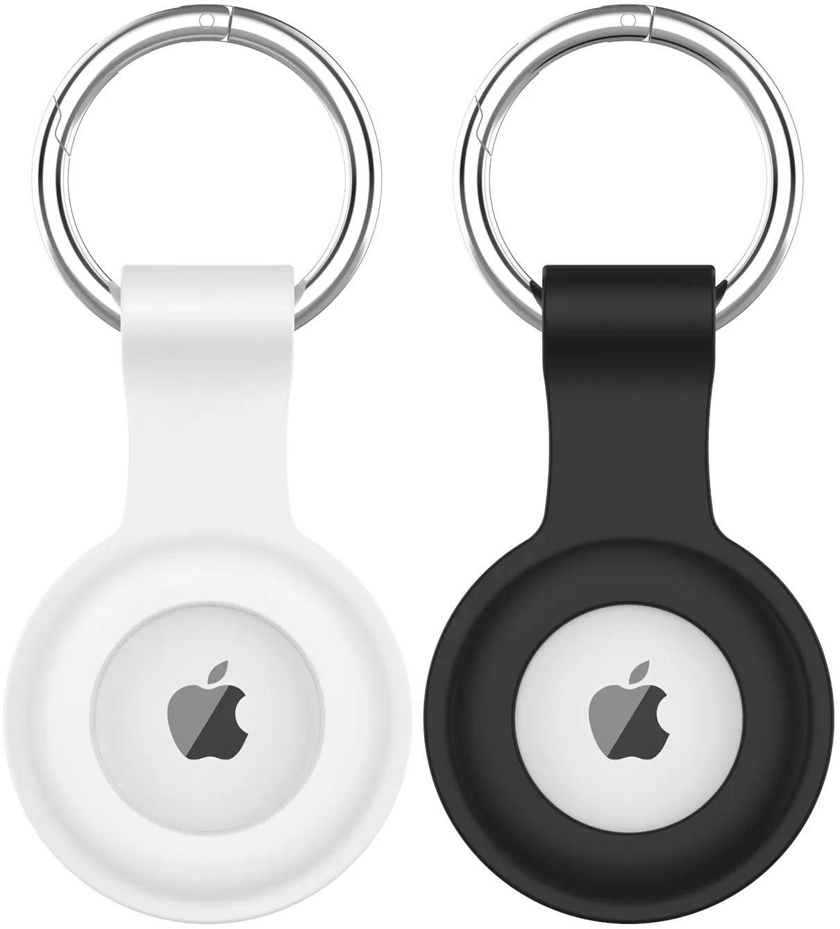 Nakedcellphone Rubber Link Series Compatible with Apple AirTag, Silicone Skin Case Cover Holder with Keychain Ring