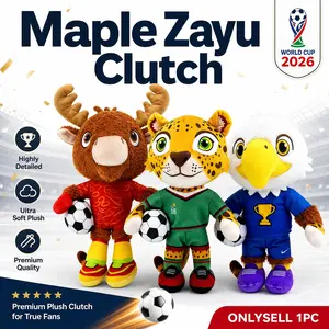 2026 World Cup Mascot Plush Toy Keychain, Maple Zayu Cltch Soft Stuffed Doll, Ideal for Ages 3+, Perfect Gift for Fans