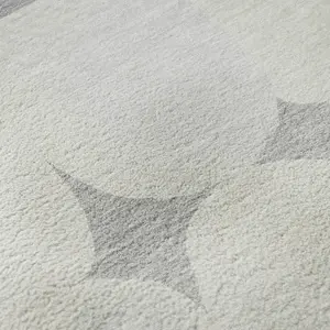 HomeRoots 669191 9x12 ft. Gray & Ivory Abstract Geometric Transitional Full-Sized Area Rug, Machine-Washable, Stayput, UV-Protected, Rectangle Machine-Made Household Textile, Full-Sized Area Rugs, Machine-Washable Area Rugs