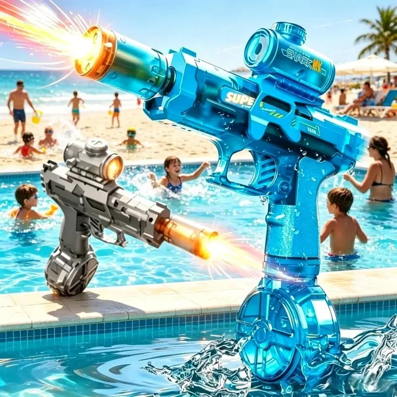 Viral Light Up Ice Mouse Electric Water Sprayer Toy, USB Rechargeable Water Blaster for Kids Outdoor Summer Pool Water Party