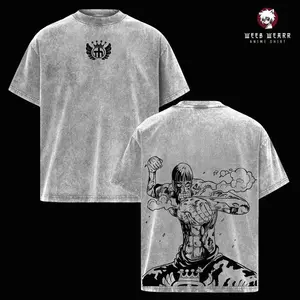 Mr. 2 Bon Clay Tee, Brotherhood Okama Way Shirt, Vintage Washed Anime Style, One Piece Fan Gift, Impel Down Heroic Scene, Heavy Cotton Fabric, Menswear Soft Oversize Top, Crewneck Retro Anime Clothing FR7