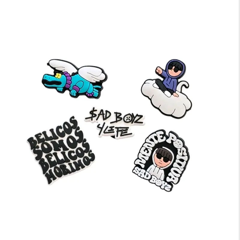Jr H Sad Boys Shoe Charms for Shoe Decorations - Footwear Accessories - shoe decoration fashionable novelty Colorful Comfort