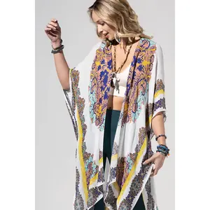 Sunburst Mandala Viscose Kimono: One Size