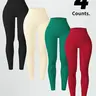 Seamless Ribbed Workout Leggings for Women, High Waist Tummy Control, Butt Lifting Running Tights, 1 2 & 4 Pack Value Set