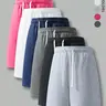 3 Pack Men’s solid-color drawstring loose straight-leg shorts,Versatile Basic knit athletic pants,Minimalist casual Street sports shorts,plain beach shorts,suitable for Daily wear,outdoor,day outings,seaside vacations,and summer Everyday Menswear Trouser