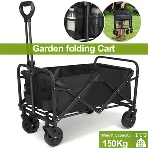 Foldable Truck - A super large foldable truck with all terrain wheels and a capacity of 330 pounds, suitable for outdoor garden use as a multifunctional beach buggy for groceries, gardens, and camping