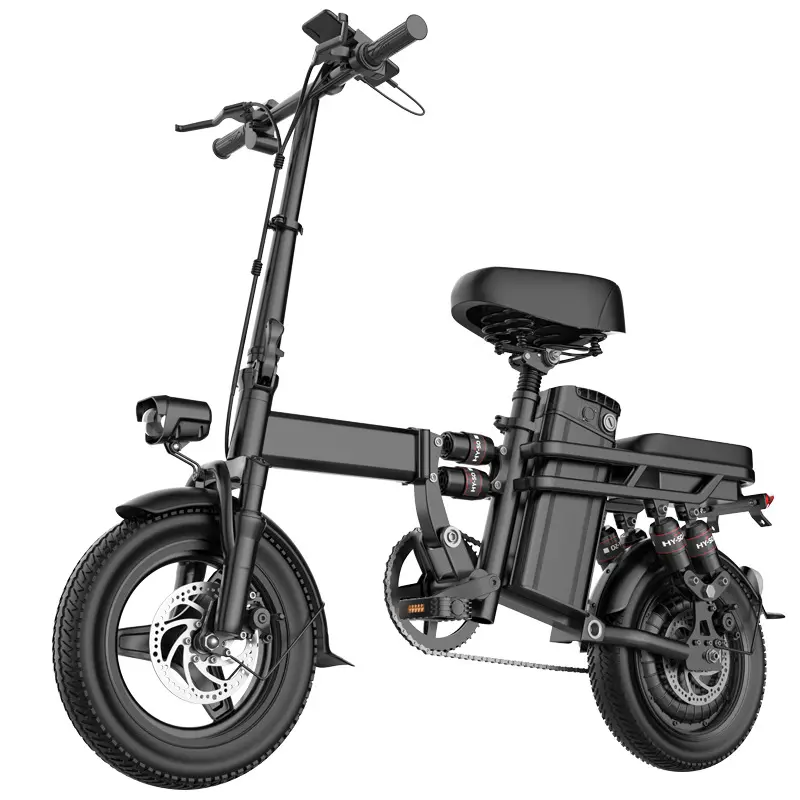 Foldable Electric Bike 48V Lithium Battery 400W Motor 16-Layer Shock Absorber System LED Headlight Dual Disc Brake for Adults Lightweight Folding Ebike 128x22x63cm Dual Seat Foldable Electric Bike Carbon Bike