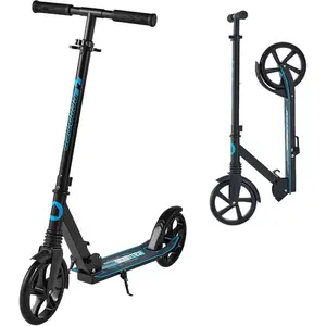 VEVOR Kick Scooter for Kids, Teens Adults, 2-Wheel Adjustable Height Folding Scooter with Anti-Slip Deck Light-Up Wheels, Supports 110 lbs 220 lbs, Blue Black ColorsVEVOR Super Brand Day