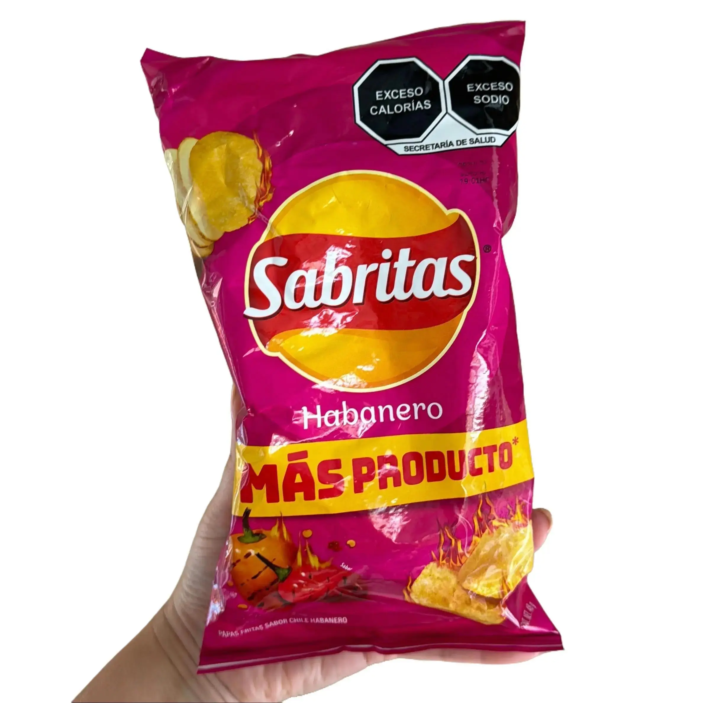 10-Pack Sabritas Habanero Small bag 48g each, Mexican chips Snack Crispy Crunchy Spicy Chilli