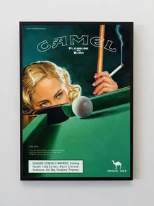 Vintage Camel Poolhall Pinup Poster (No Frame)