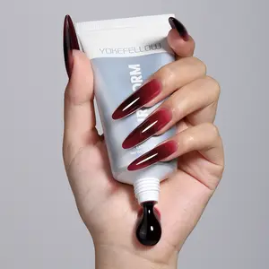 YOKEFELLOW PUREFORM Nail Extension Gel PF06 Vampire Kiss Glass Dark Red Color HEMA-free TPO-free TMPTA-free 100% Pure Gel Poly Nail Gel for Professional Salon Use 50g/1.76 oz