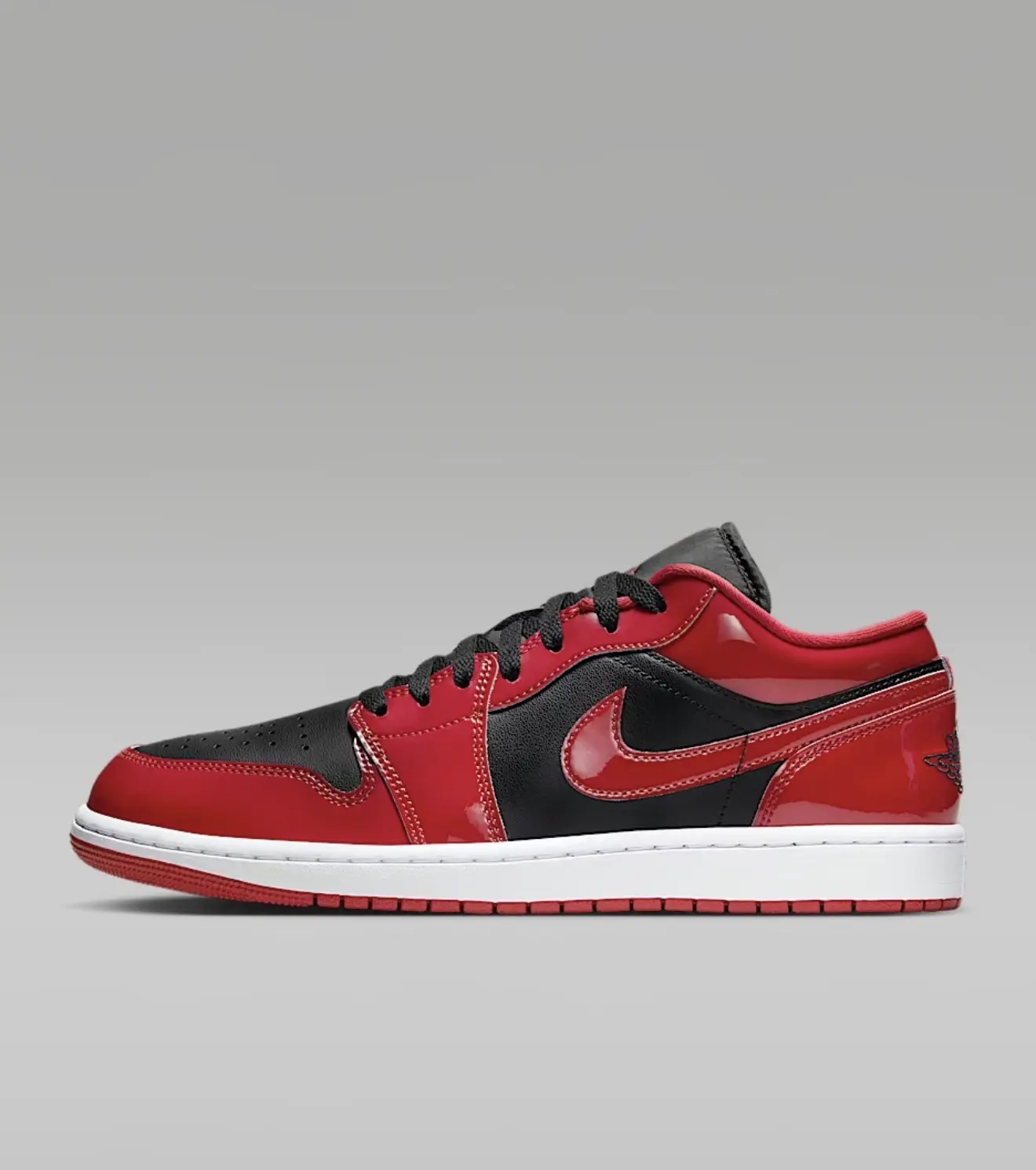Air Jordan 1 Low Special Edition "Patent Varsity Red Black" leather