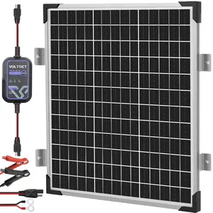 Solar Panel Kit 50W 12V with MPPT Controller, Solar Battery Trickle Charger Maintainer, Waterproof Solar Panel with Adjustable Mount Bracket for Boat RV Motorcycle Marine