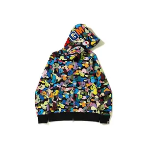 BAPE Multi Camo Shark Full Zip Hoodie (SS23) Black (men) by StockX