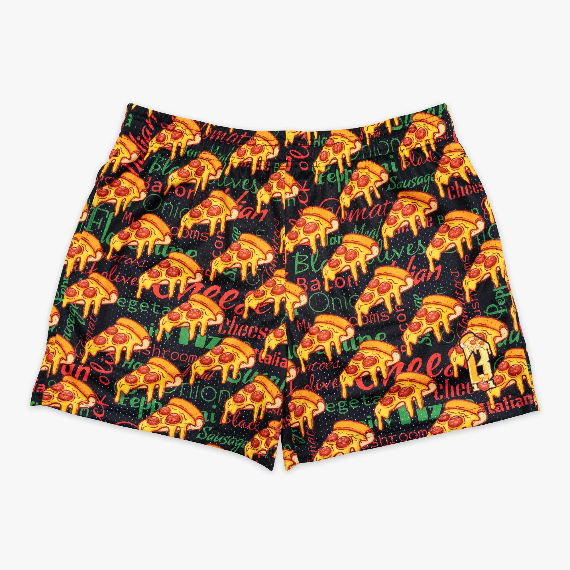 BL101 Pizza Youth Shorts For Youth And Aldult – Breathable Performance Mesh