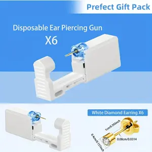 #EarPiercingKit #DisposableEarPiercing #SelfPiercing #EarPiercingTool #SafeEarPiercing Ear Piercing Kit - 12pcs Piercing Tool Kit with 6 Ear Studs And 6 Easy-To-Use Self Piercing Guns, Pre-Loaded Earrings - Safe And Portable, Suitable for C