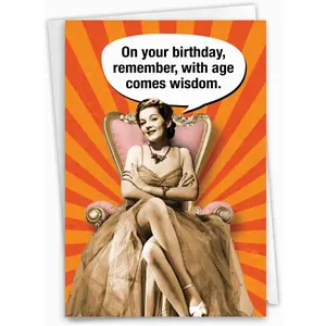 Funny Birthday Greeting Card with 5 x 7 Inch Envelope