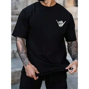 Men's Regular Fit Graphic Polyester Short-Sleeve Round Neck French T-Shirt - Casual Summer Sporty Sports Top for Daily Wear, Tshirt, Sporty Sports Tops