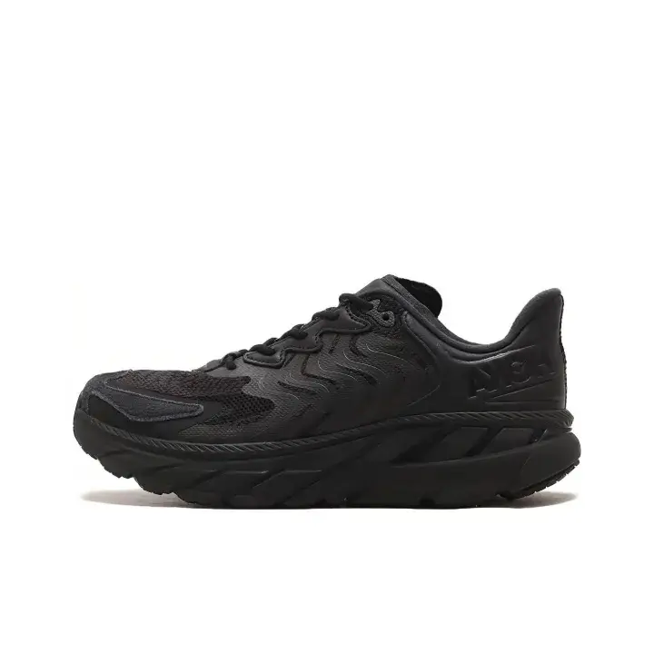 Unisex Max Cushion Running Shoes, Triple‑Black Wavy‑Textured Breathable Mesh, Cloud‑like Feel, Shock Absorbing Responsive Foam, Arch Support, Plantar Fasciitis Friendly, Non‑Slip Rugged Outsole, Comes With Original Shoe Box