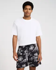 Express Men's Contrast Floral Mesh Drawstring Elastic Waist Shorts