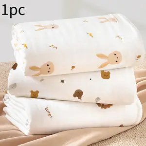 Baby Multi-Purpose Cloth Bath Towel, Soft Plush Cartoon Animal Design, Baby Bath Cover Blanket, 1pc Infant Towel
