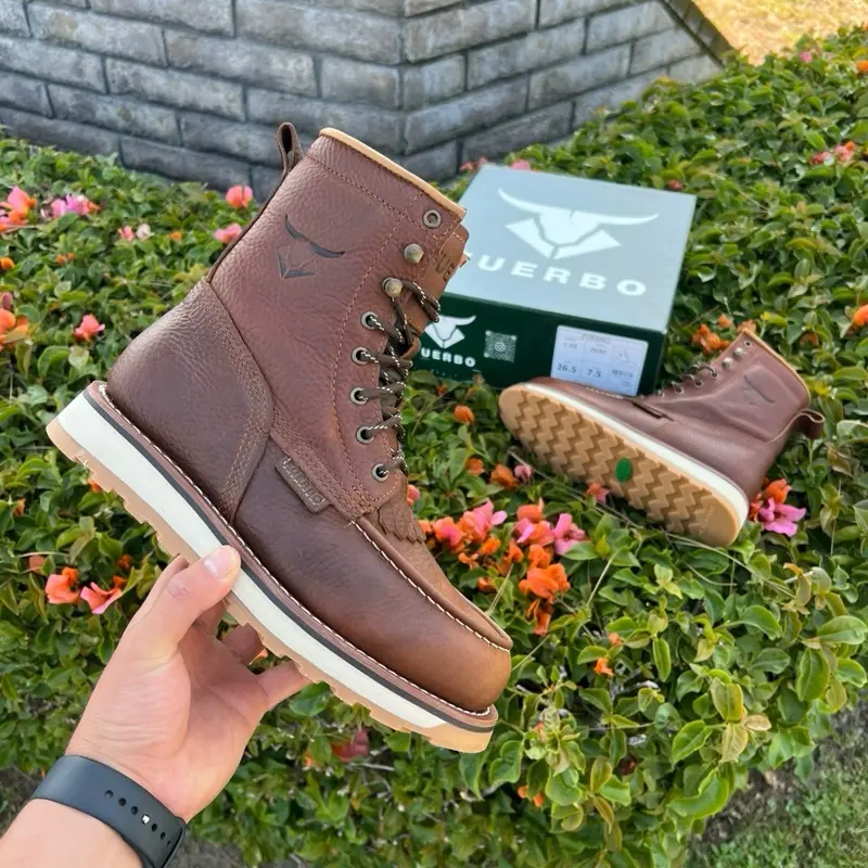 Fuerbo Premium Handcrafted Lacer Moc Toe Leather Work Boots  display picture 2