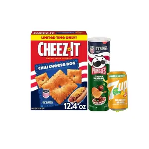 Limited Edition Snack Bundle of 3- Cheez-Its Chili Cheese Dog, Pringles Meatballs, & 7Up Mandarin Orange Soda