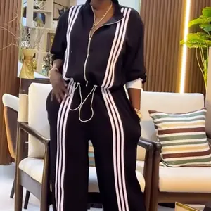 Women Black Minimalist Two-Tone Lounge Set, Jogger Set, Oversized Sweatshirt & Joggers, Chic Errand Fit Pants Womenswear Clothes Comfy Long Sleeve Winter casual matching stylish camouflage