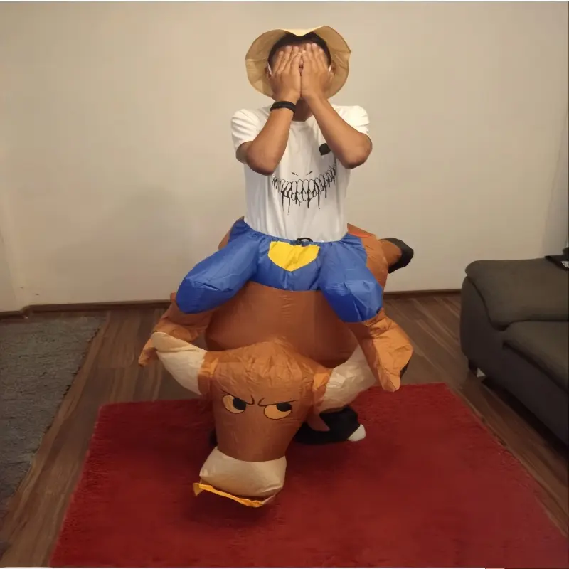 Halloween Inflatable Western Cowboy Costume, Fun Party for All Adults, Unique Halloween Cosplay Apparel, Perfect for Parties & Events
