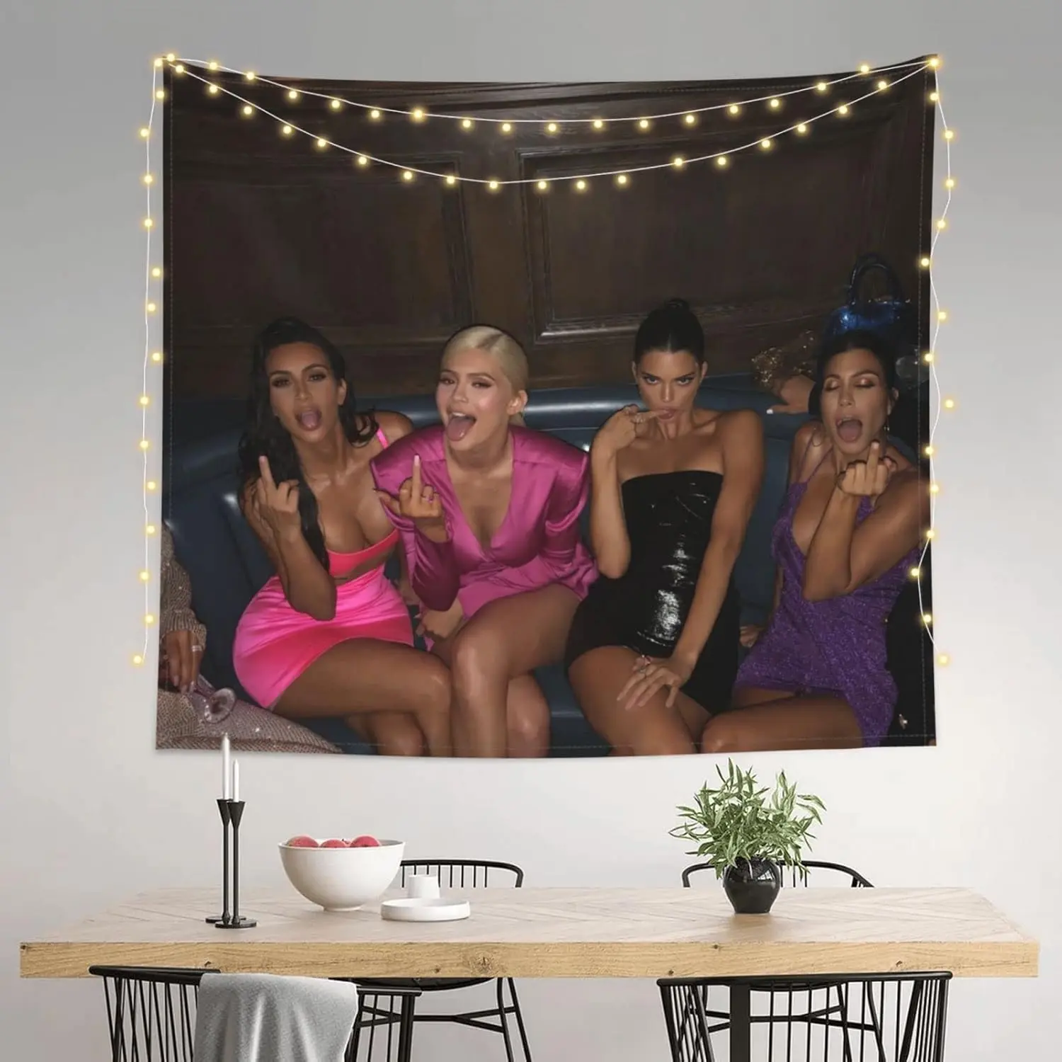 Kardashian Funny Meme Watercolour Tapestry - Light Cotton-Linen Wall Decor, 60x51in Room Decor, Home & Dorm Accessory