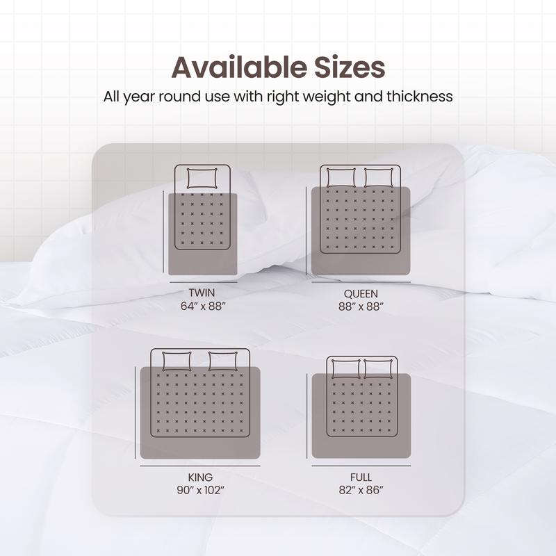 【New Year Deal】Utopia Bedding All Season Puffed Quilt Comforter King Queen Twin Full Sizes Lightweight Soft Polyester Breathable Cozy Duvet Insert Durable Easy Care Microfiber Bed Set