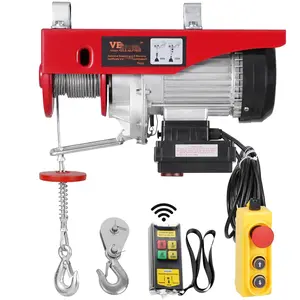 Electric Hoist Crane Winch With 1320 Lbs Capacity, 328 Ft Cable, Wireless Remote Control And 14 Ft Wired Remote, Heavy Duty Lifting Equipment For Industrial, Garage, Workshop, Construction And Vehicle Maintenance