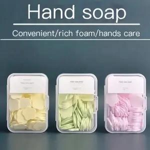 3 Boxes/set Random-Color Travel Paper Soap Sheets (about 300 counts), Mini Flower-Shaped Disposable Scented Soap Flakes, Portable Convenient Hand Soap for Indoor/Outdoor Travel, Camping, Hiking & Back to School Gifts for Men, Women & Children