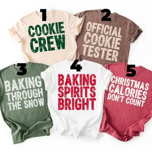 Christmas Baking Custom Comfort Colors T-Shirt, Cookie Crew, Baking Spirits Bright, Official Cookie Tester, Baking Through the Snow, Holiday Kitchen Shirt, Xmas Gifts
